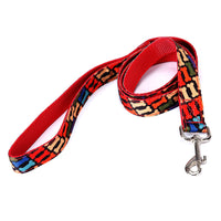 HKM-8404925 Multicolor Check Stripe Dog Leash - Imitation Nylon Traction Belt, 2.5cm x 12cm