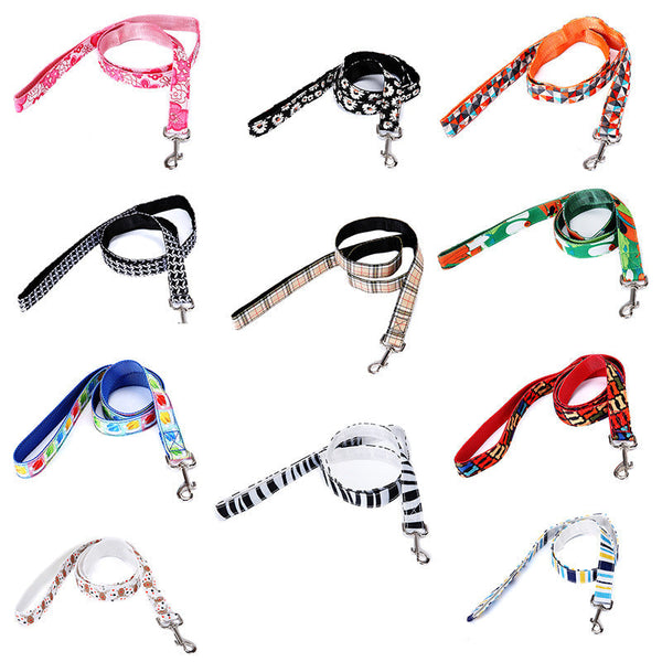 HKM-8404925 Multicolor Check Stripe Dog Leash - Imitation Nylon Traction Belt, 2.5cm x 12cm