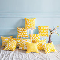 HKM-840531 Modern Cotton Striped Embroidered Pillow Cushion - 45x45cm