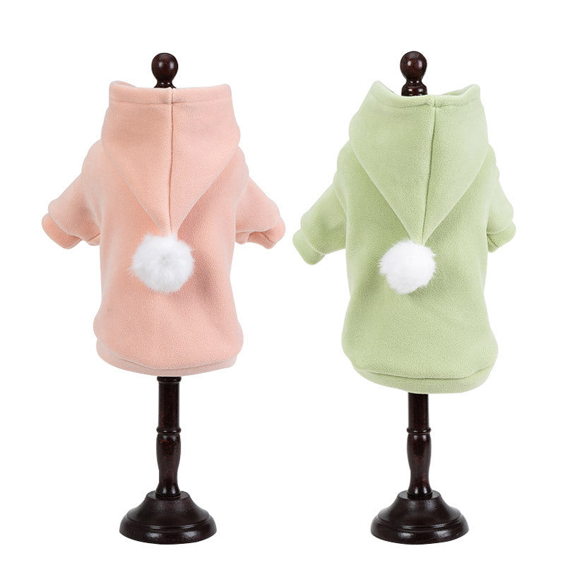 HKM-8405693 Warm Cotton-Padded Coat for Pets in Pink and Green - Autumn/Winter Princess Style