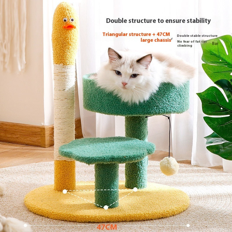 HKM-8405949 Cactus Cat Climbing Frame with Sisal Rope and Flower Design