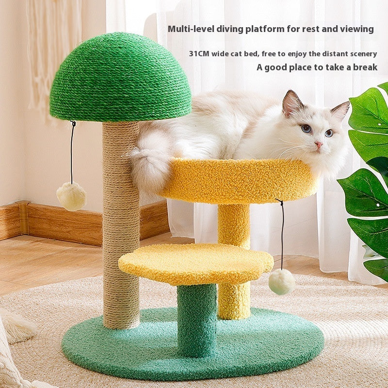 HKM-8405949 Cactus Cat Climbing Frame with Sisal Rope and Flower Design