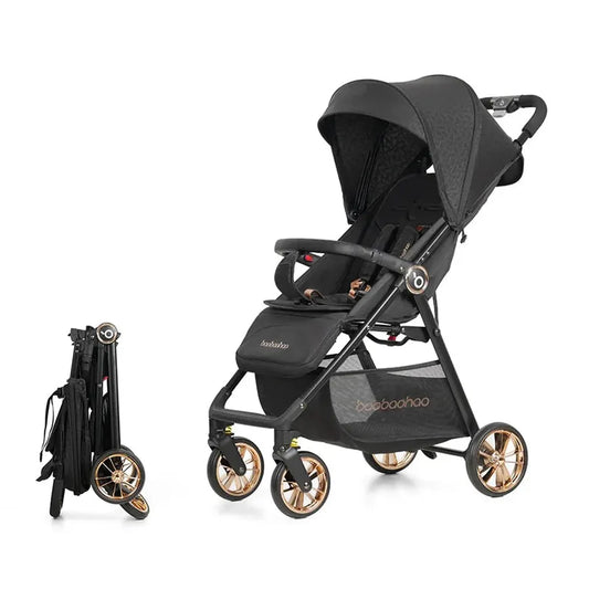 HKM-840595 Lightweight Travel Stroller for Airplane, Ultra Compact Folding Pushchair with Single Lever Handle