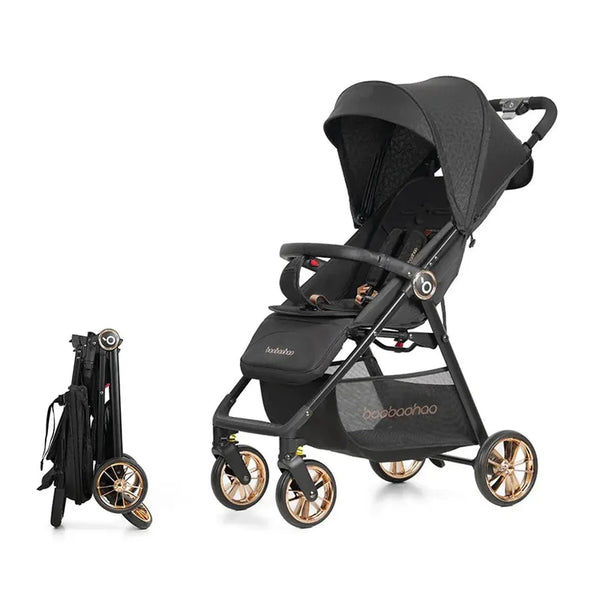 HKM-840595 Lightweight Travel Stroller for Airplane, Ultra Compact Folding Pushchair with Single Lever Handle