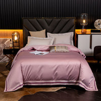 HKM-840723 Long-Staple Cotton Satin Bedding Fabric with Right-Angle Embroidery - Pure Cotton, Solid Color