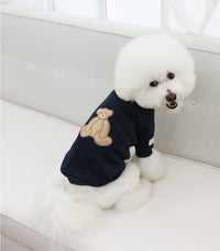 HKM-8408893 Cozy Cotton Knitted Pet Sweater for Dogs in White and Navy Blue, Sizes SM to 3XL