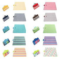 HKM-840915 Outdoor Eco-Friendly Waterproof Picnic Blanket with Leather Strap - Portable Recycled Oxford Mat for Camping and Beach