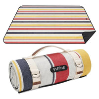 HKM-840915 Outdoor Eco-Friendly Waterproof Picnic Blanket with Leather Strap - Portable Recycled Oxford Mat for Camping and Beach
