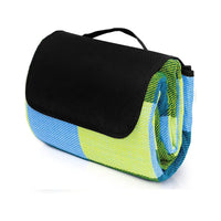 HKM-840915 Outdoor Eco-Friendly Waterproof Picnic Blanket with Leather Strap - Portable Recycled Oxford Mat for Camping and Beach