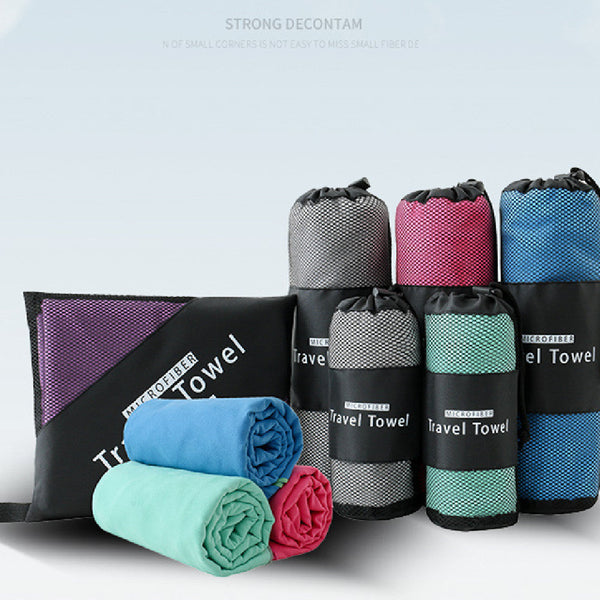 HKM-840979 Quick-Drying Double-Sided Microfiber Towel for Sports and Travel - Multiple Colors Available