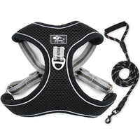 HKM-8410173 Reflective Breathable Chest Strap for Large Dogs with Traction Rope - Black, Red, Sky Blue Options Available