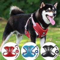 HKM-8410173 Reflective Breathable Chest Strap for Large Dogs with Traction Rope - Black, Red, Sky Blue Options Available
