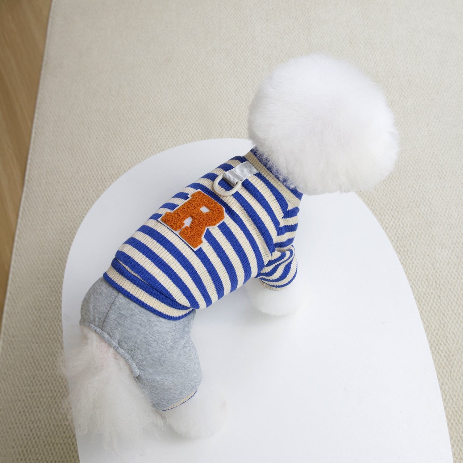 HKM-8410557 Casual Pet Dog Hoodie in Striped Design - Unisex Apparel for All Sizes