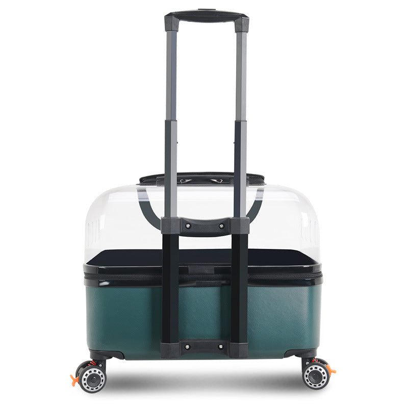 HKM-8413117 Portable Cat and Dog Trolley Bag with Universal Wheels, Breathable Design and Large Capacity for Outdoor Use