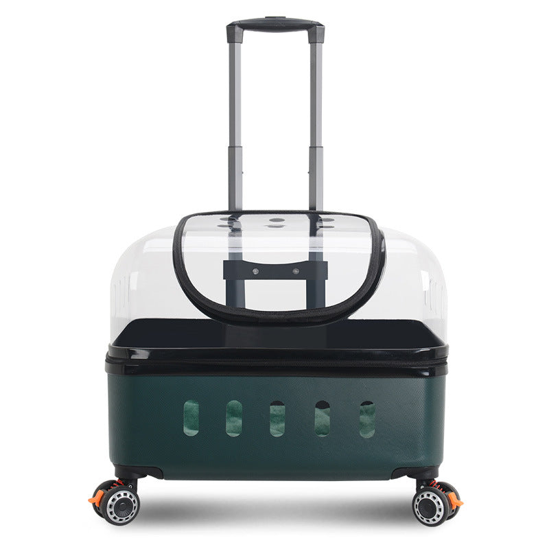 HKM-8413117 Portable Cat and Dog Trolley Bag with Universal Wheels, Breathable Design and Large Capacity for Outdoor Use