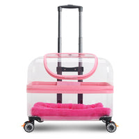 HKM-8413117 Portable Cat and Dog Trolley Bag with Universal Wheels, Breathable Design and Large Capacity for Outdoor Use
