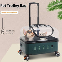 HKM-8413117 Portable Cat and Dog Trolley Bag with Universal Wheels, Breathable Design and Large Capacity for Outdoor Use