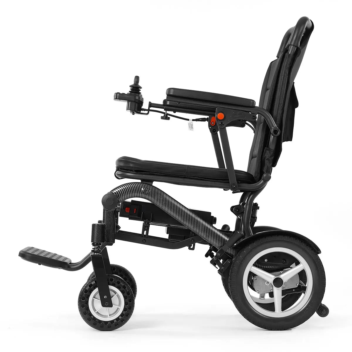 HKM-841427 High Power Folding Electric Wheelchair with Carbon Fiber Water Transfer and Aluminum Alloy Frame