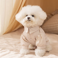 HKM-8415421 Preppy Layered Sweater for Small Dogs and Cats with Striped Shirt Collar