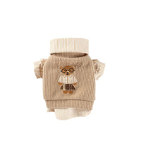 HKM-8415421 Preppy Layered Sweater for Small Dogs and Cats with Striped Shirt Collar