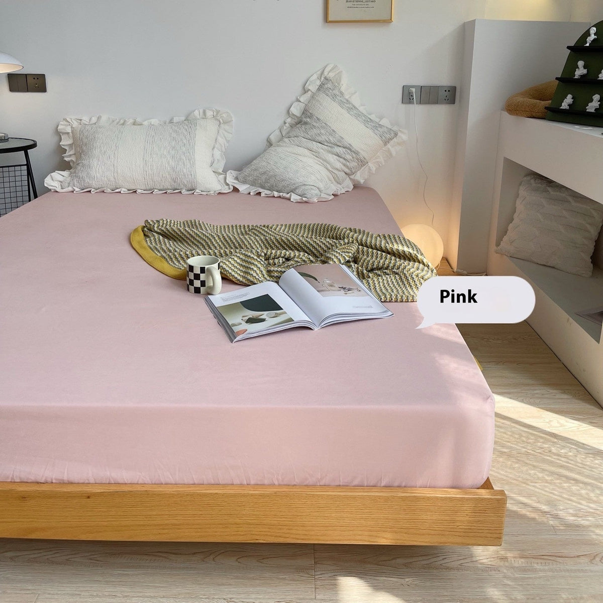 HKM-841555 Double-Sided Fitted Sheet for Mother and Baby - Soft Chemical Fiber, Sizes 150x200cm & 180x200cm