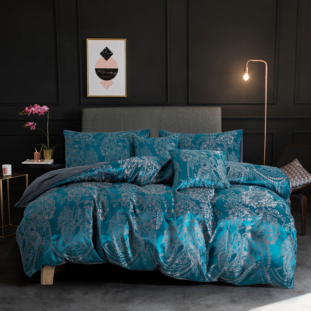 HKM-841555 Jacquard Three-Piece Polyester Bedding Set in Various Sizes and Styles