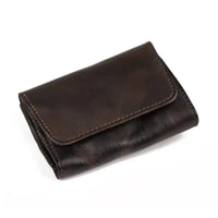HKM-841619 Genuine Leather Retro Card Wallet with Hasp Closure in Multiple Colours