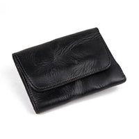HKM-841619 Genuine Leather Retro Card Wallet with Hasp Closure in Multiple Colours