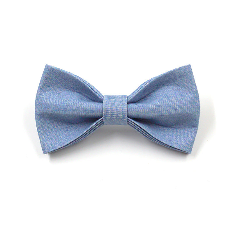 HKM-8416445 Denim Pet Collar and Leash Set with Bowknot - Light Denim Color Options Available