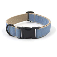 HKM-8416445 Denim Pet Collar and Leash Set with Bowknot - Light Denim Color Options Available