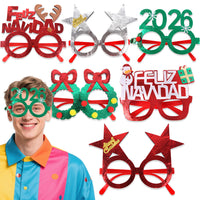 HKM-841683 Bronzed Fabric Snowflake Christmas Glasses for New Year Party Fun