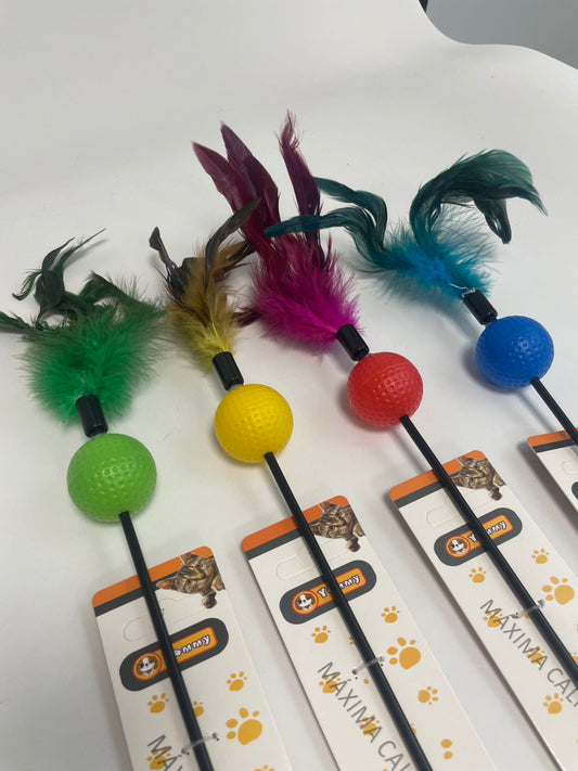 HKM-8417469 Color-Changing Cat Teaser with Feather and Toy Ball