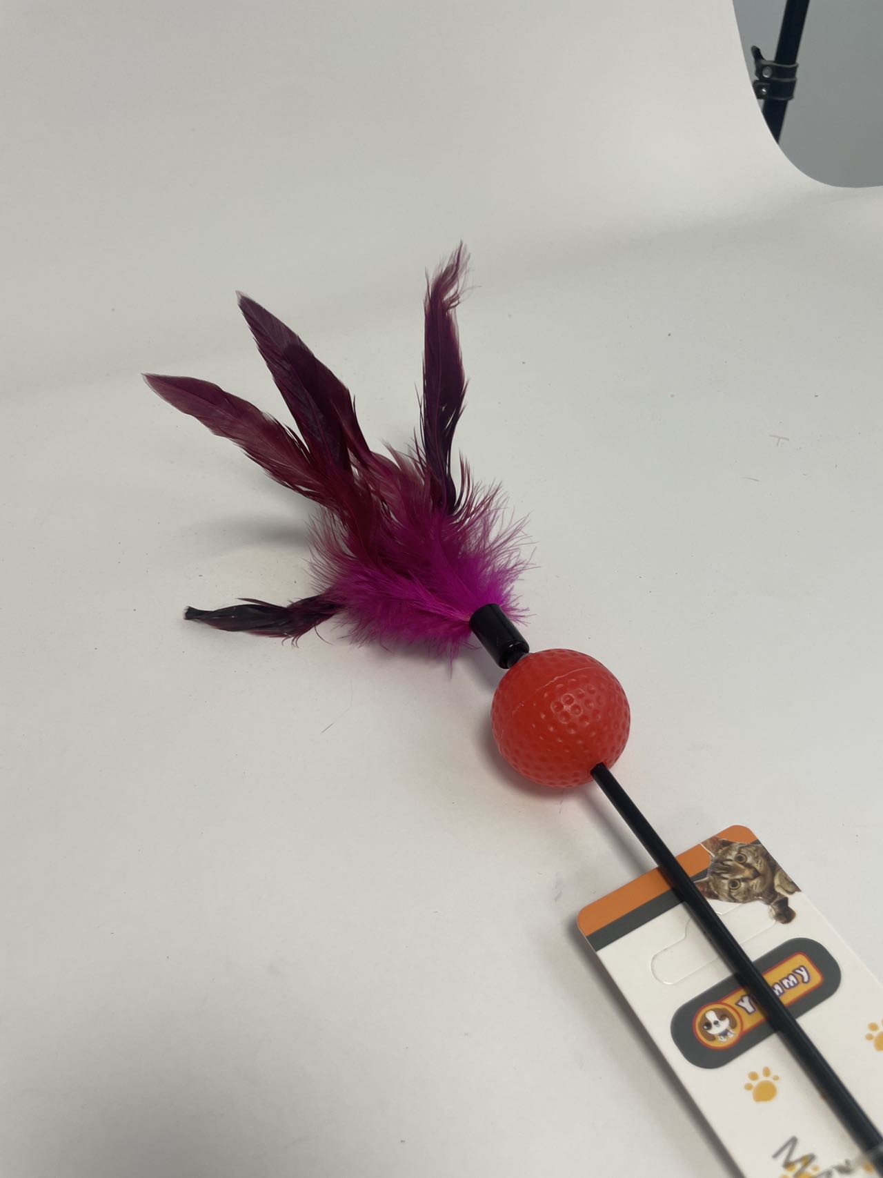 HKM-8417469 Color-Changing Cat Teaser with Feather and Toy Ball