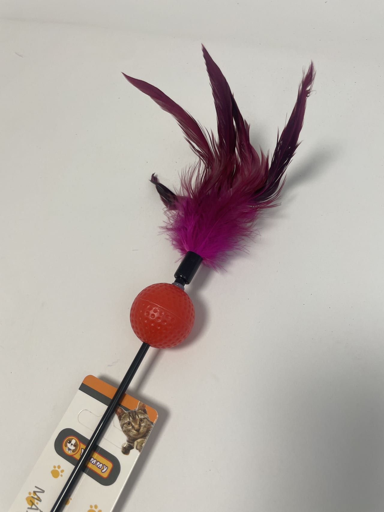 HKM-8417469 Color-Changing Cat Teaser with Feather and Toy Ball