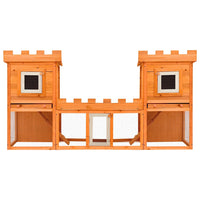 HKM-8418237 Two-Level Large Rabbit Hutch with Pine Wood Frame and Wire Mesh for Small Animals