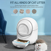 HKM-842003 Extra Large Smart Cat Litter Box with 5G WiFi, One-Touch Clean & Easy Maintenance, Ideal for Cats Up to 34.17lb