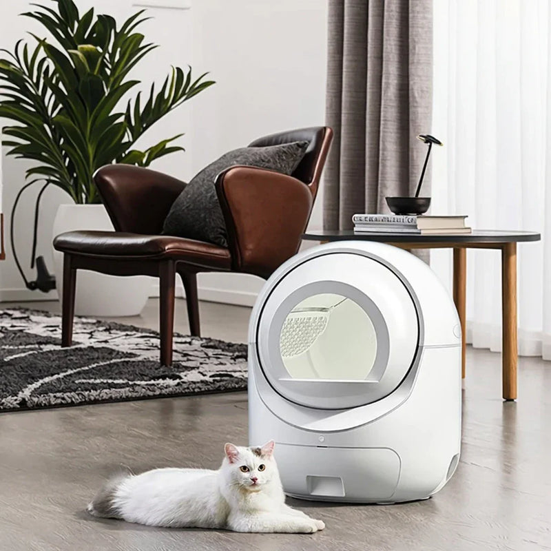 HKM-842003 Extra Large Smart Cat Litter Box with 5G WiFi, One-Touch Clean & Easy Maintenance, Ideal for Cats Up to 34.17lb