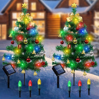 HKM-842003 Solar-Powered Christmas Tree Lights - 2 Pack, 38x11x13.5 cm, 0.95 kg