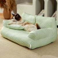 HKM-8420669 Universal Removable Waterproof Pet Sofa in Ice Blue, Cherry Blossom, Cream Yellow, Taro Purple, Mint Green, Breathable Ice Silk