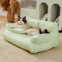HKM-8420669 Universal Removable Waterproof Pet Sofa in Ice Blue, Cherry Blossom, Cream Yellow, Taro Purple, Mint Green, Breathable Ice Silk