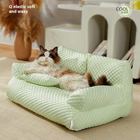 HKM-8420669 Universal Removable Waterproof Pet Sofa in Ice Blue, Cherry Blossom, Cream Yellow, Taro Purple, Mint Green, Breathable Ice Silk