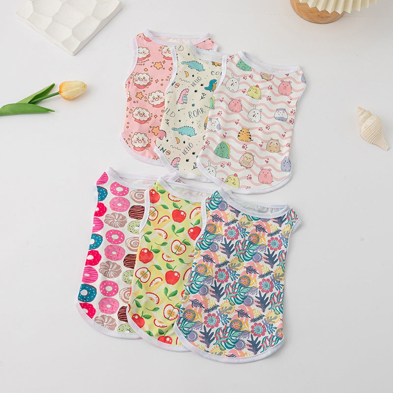 HKM-8422205 Cute Cartoon Puppy Vest Clothes for Pets - Various Designs Available in S, M, L, XL