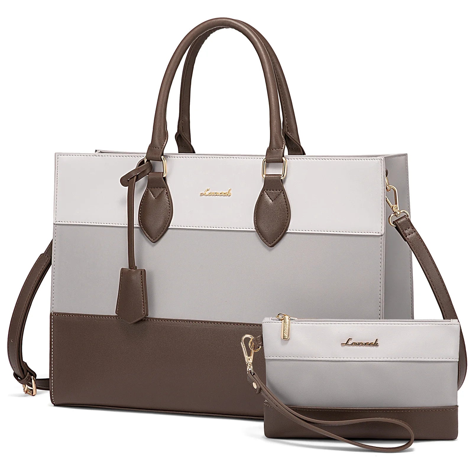 HKM-842259 Customizable 15.6-17 Inch Laptop Shoulder Tote Bag for Women - Professional Office Briefcase Handbag