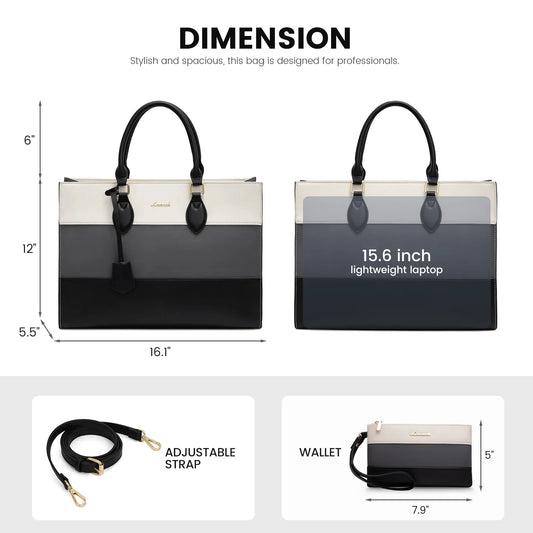 HKM-842259 Customizable 15.6-17 Inch Laptop Shoulder Tote Bag for Women - Professional Office Briefcase Handbag