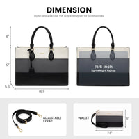 HKM-842259 Customizable 15.6-17 Inch Laptop Shoulder Tote Bag for Women - Professional Office Briefcase Handbag