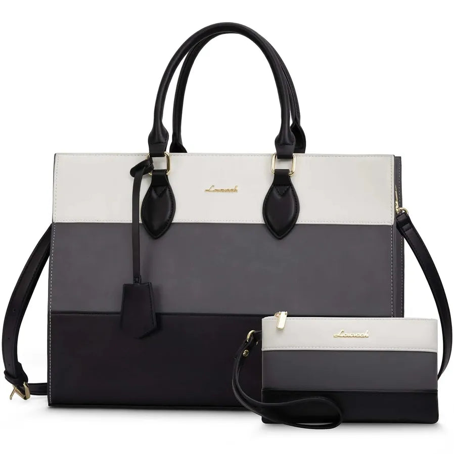 HKM-842259 Customizable 15.6-17 Inch Laptop Shoulder Tote Bag for Women - Professional Office Briefcase Handbag