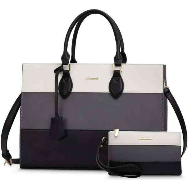 HKM-842259 Customizable 15.6-17 Inch Laptop Shoulder Tote Bag for Women - Professional Office Briefcase Handbag