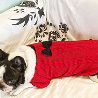 HKM-8422973 Knitted Hoodie Sweater for Small and Medium Dogs - Available in Red and Yellow