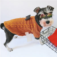 HKM-8422973 Knitted Hoodie Sweater for Small and Medium Dogs - Available in Red and Yellow