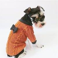 HKM-8422973 Knitted Hoodie Sweater for Small and Medium Dogs - Available in Red and Yellow